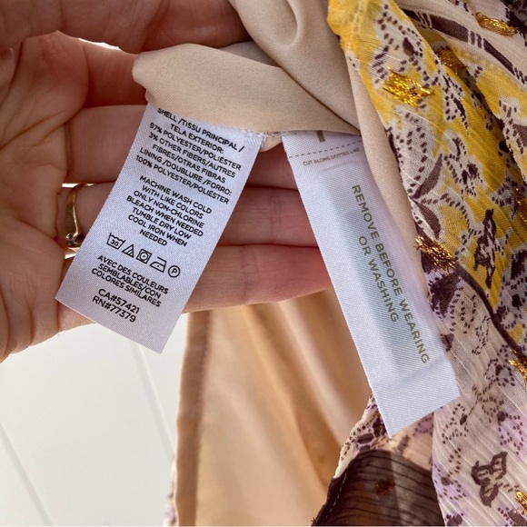 ANN TAYLOR Sz XS PEARL BLUSH Paisley Border Balloon Sleeve Midi Dress Office NEW - Picture 13 of 16